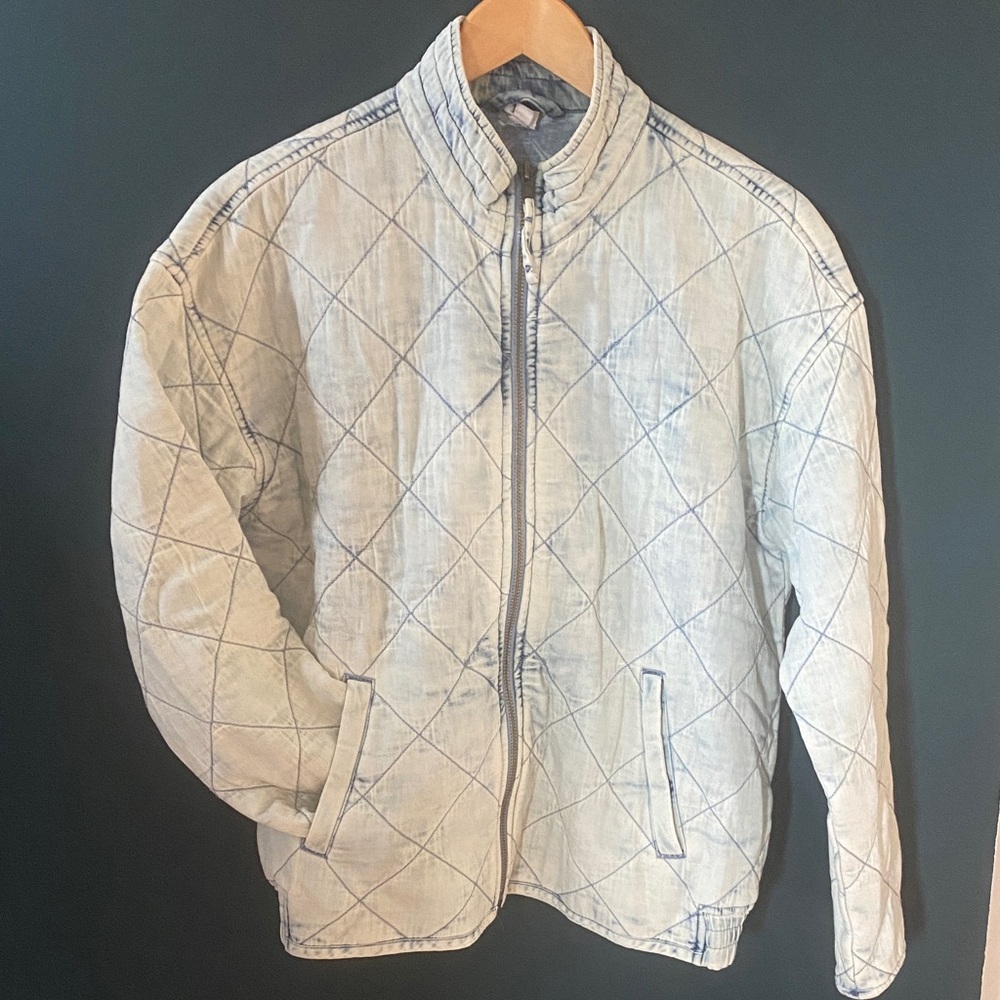 Women’s Quilted Chambray Bomber Jacket